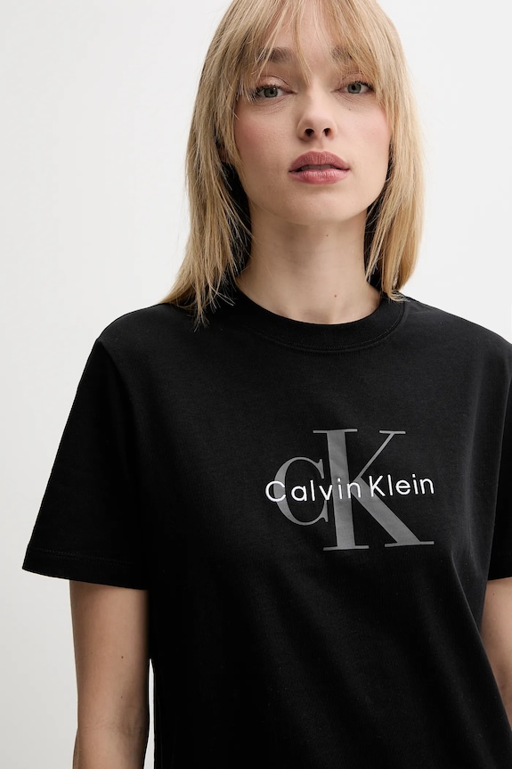 Odzież Calvin Klein Jeans t-shirt damski bawełniany LV047B865G czarny