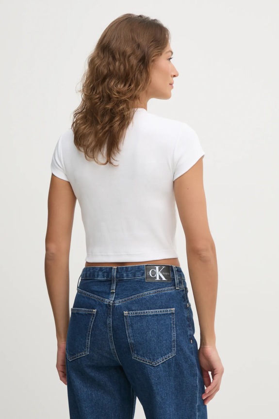 Odzież Calvin Klein Jeans t-shirt damski LV047AB802 biały