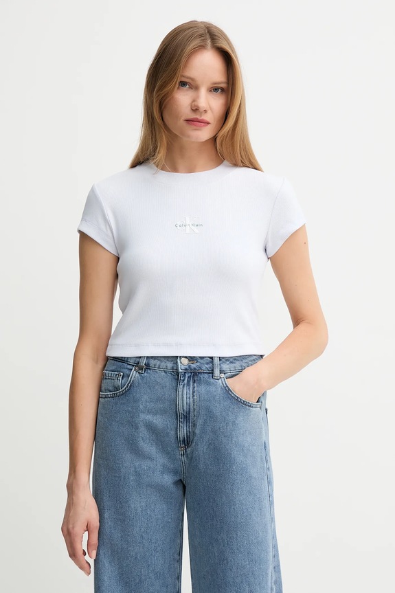 Calvin Klein Jeans t-shirt damski fioletowy LV047AB802