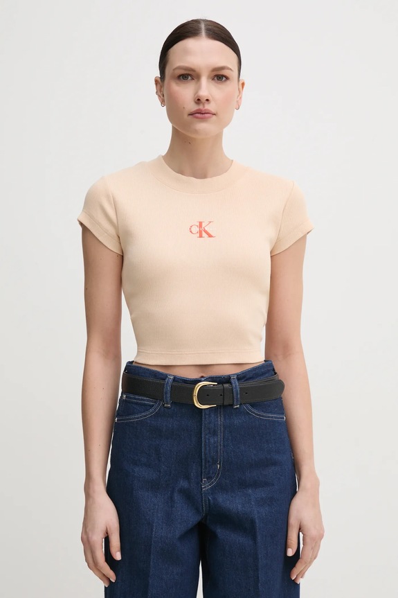 Calvin Klein Jeans tricou femei bej LV047AB802