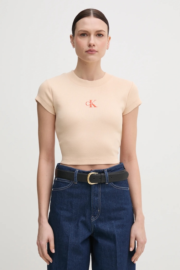 Calvin Klein Jeans tricou femei bej LV047AB802