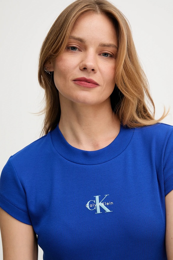 Calvin Klein Jeans t-shirt damski niebieski LV047AB802