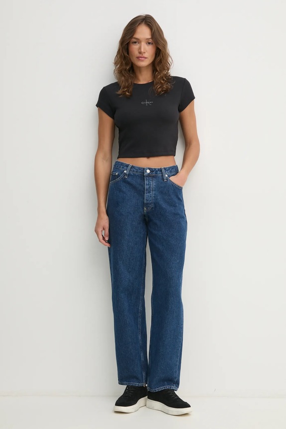 Calvin Klein Jeans tričko dámske LV047AB802 čierna SS26