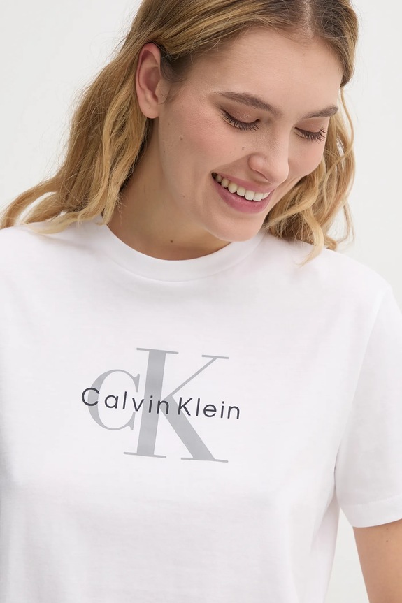 Pamučna majica Calvin Klein Jeans bijela LV047B864G