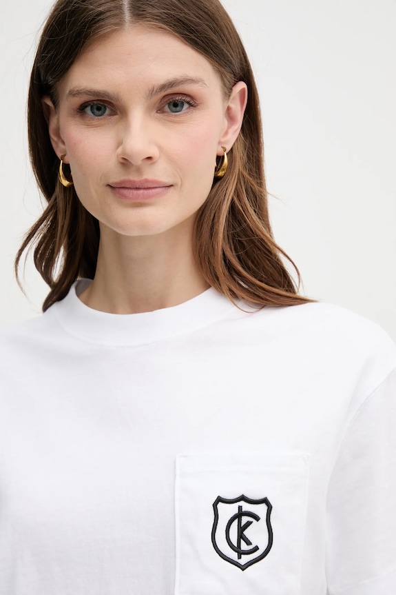 Bavlnené tričko Calvin Klein Jeans biela LV047B847G