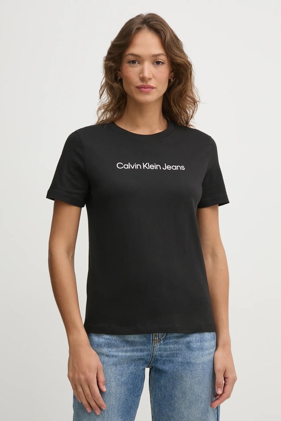 Bavlnené tričko Calvin Klein Jeans potlač čierna LV047AB805