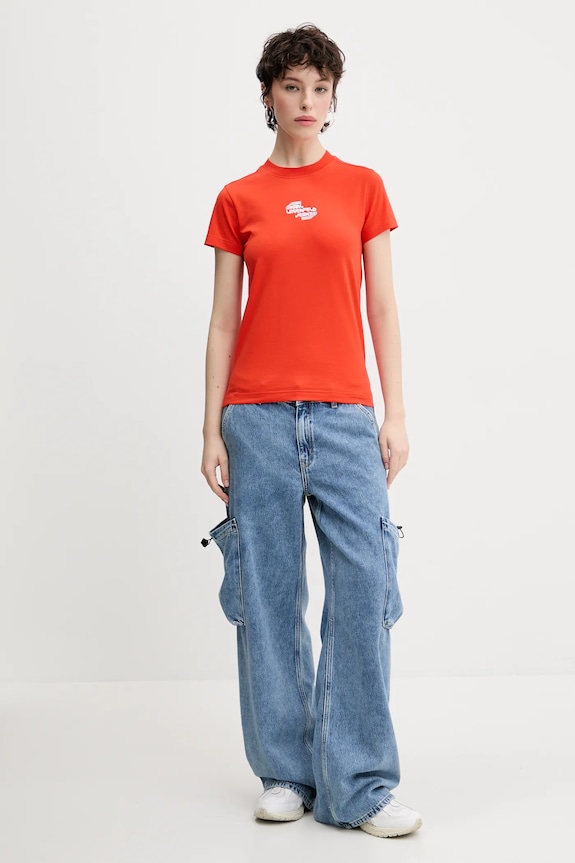 Majica kratkih rukava Karl Lagerfeld Jeans A2W17027 narančasta SS25