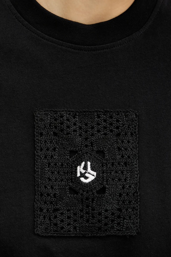 Bombažna kratka majica Karl Lagerfeld Jeans A2W17096 črna