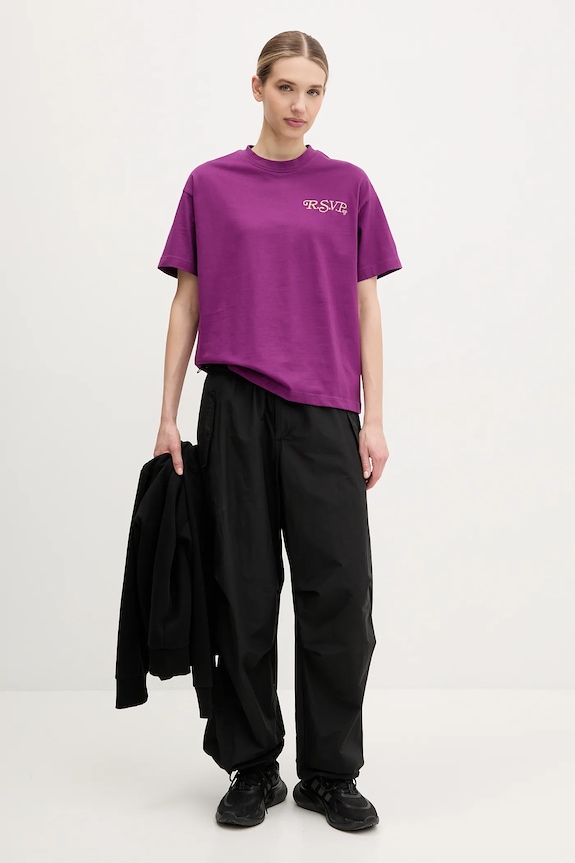 Fila t-shirt bawełniany Leffinge FAW1029 fioletowy SS25