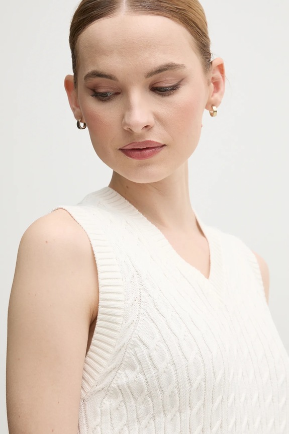 Bavlněná vesta Barbour Hartland béžová LKN1637WH71