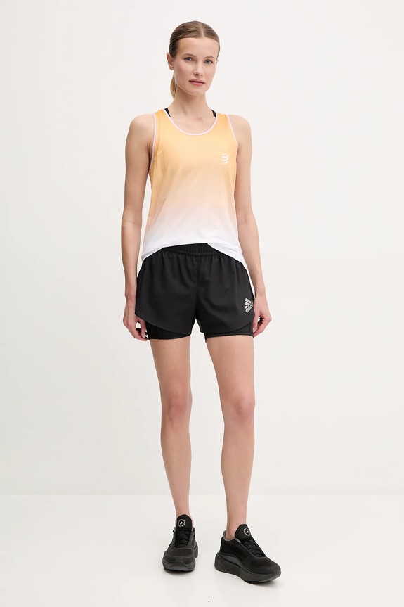 Compressport top do biegania Singlet ATSW744 beżowy SS25