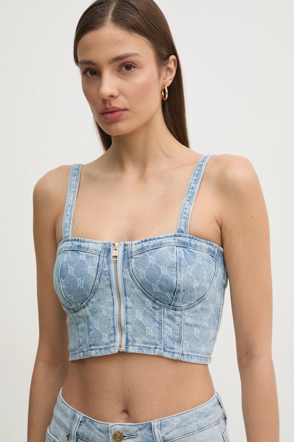 Džínsový top Gaudi slim modrá 511BD46001