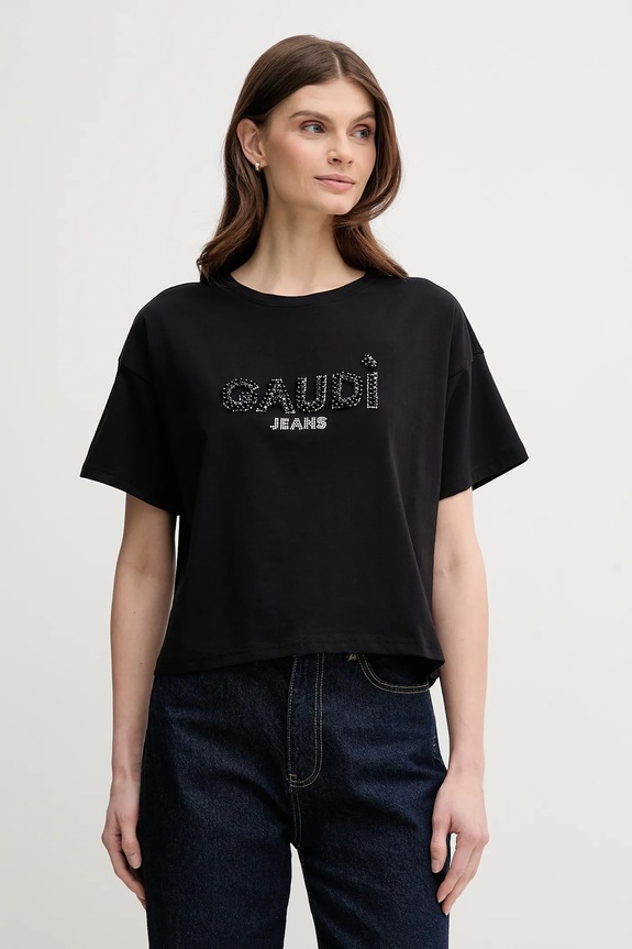 Μπλουζάκι Gaudi απλικέ μαύρο 511BD64030