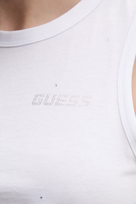 Βαμβακερό τοπ Guess PRIMULA V5GI01.I3Z14 λευκό
