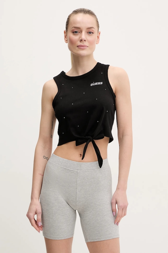 Βαμβακερό τοπ Guess PRIMULA βαμβάκι μαύρο V5GI01.I3Z14
