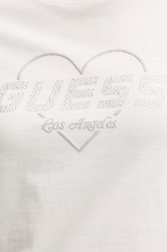 Βαμβακερό μπλουζάκι Guess NARCISO V5GI10.K9RM1 μπεζ