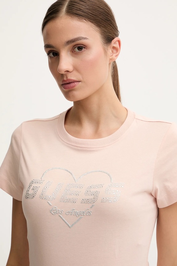 Guess pamut póló NARCISO narancssárga V5GI10.K9RM1