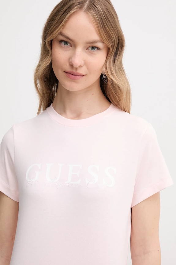 Odzież Guess t-shirt KAMELIE V5GI15.J1314 różowy