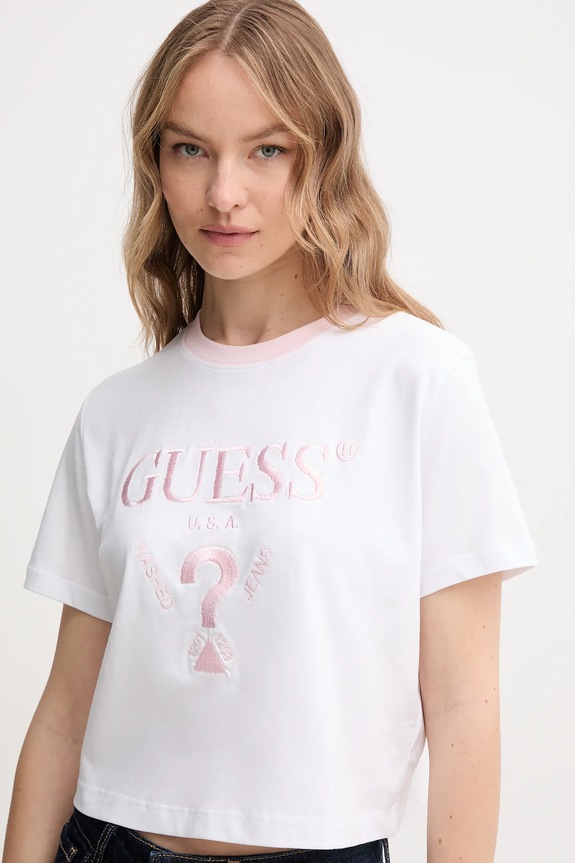 Odzież Guess t-shirt bawełniany FILANTA V5GI18.I3Z14 biały