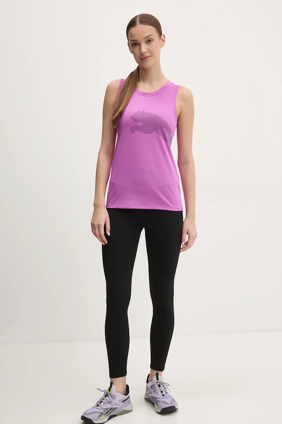 Puma top treningowy Train All Day Big Logo 526672 fioletowy SS25