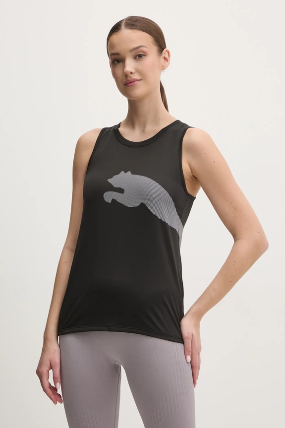 Puma top treningowy Train All Day Big Logo regular czarny 526672