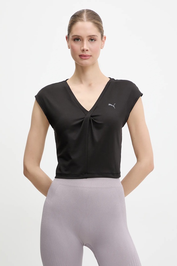Puma t-shirt treningowy z elastanem czarny 526697
