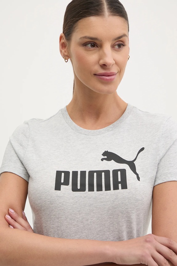 Bavlnené tričko Puma sivá 682370