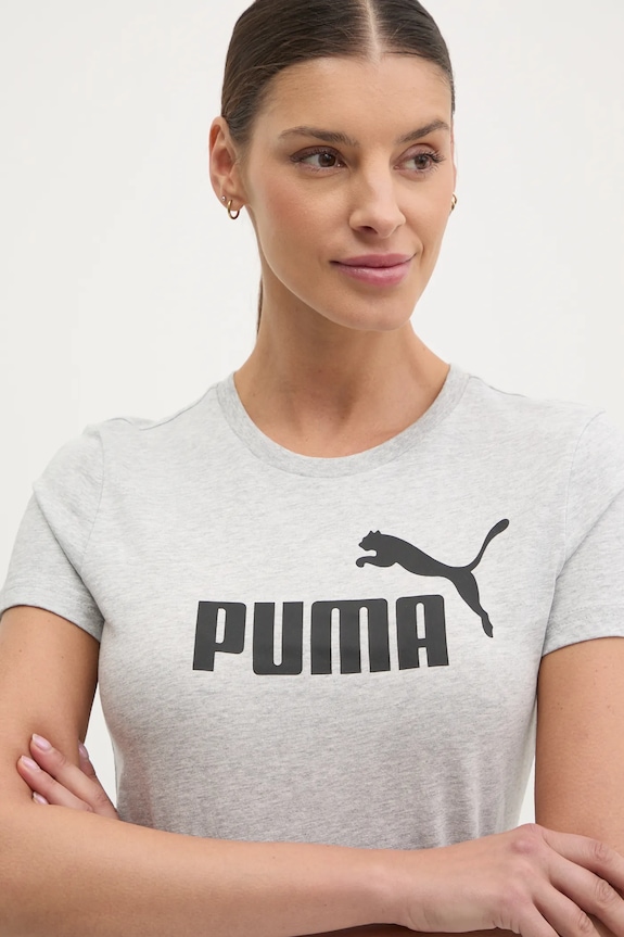 Bavlnené tričko Puma sivá 682370