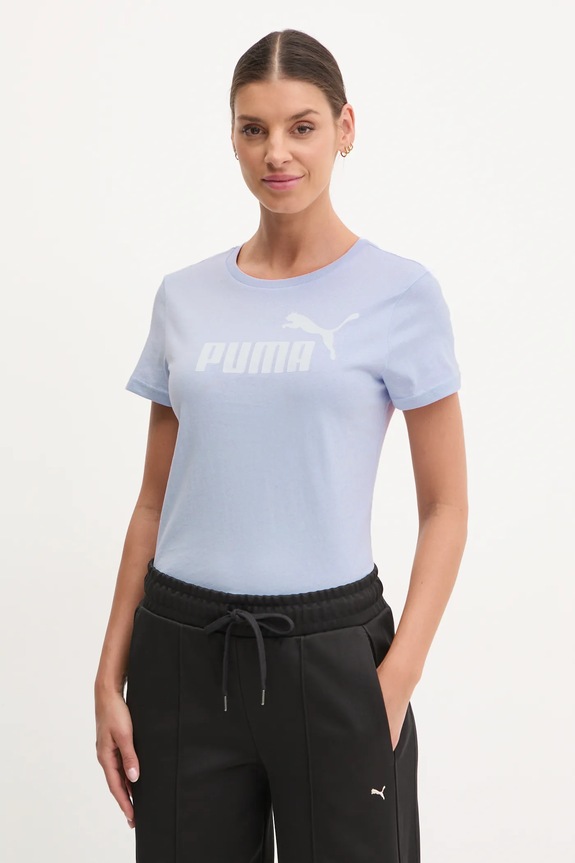 Puma t-shirt bawełniany nadruk niebieski 682371.