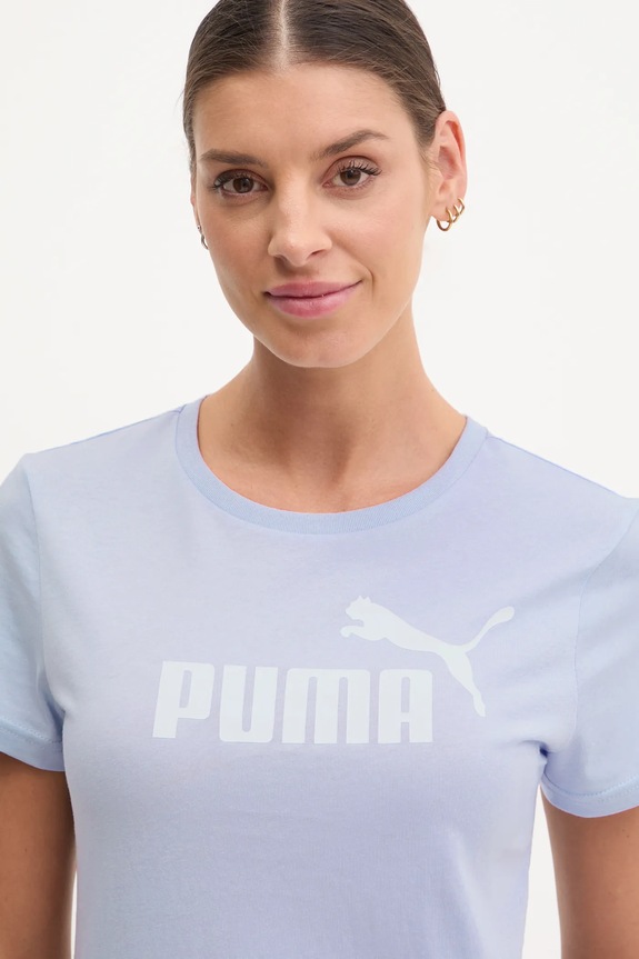 Puma t-shirt bawełniany niebieski 682371.