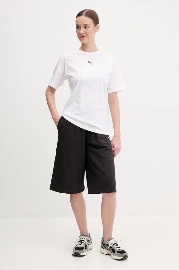 Puma t-shirt női pamut Essential Relaxed 684971 fehér SS26