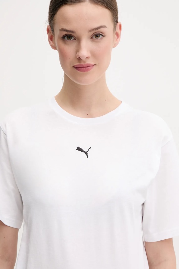Puma t-shirt női pamut Essential Relaxed fehér 684971