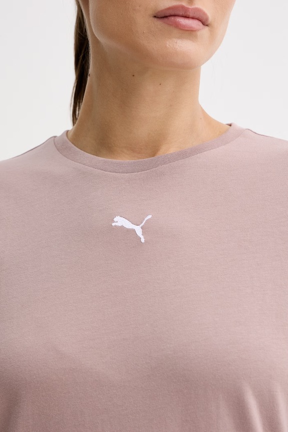 Puma női pamut póló Essential Relaxed 684971 bézs
