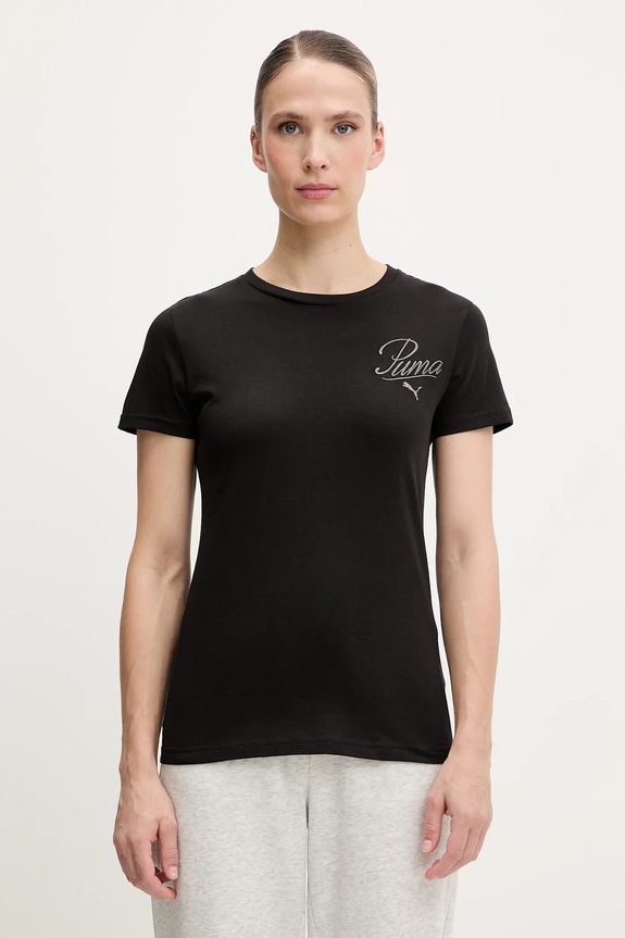 Βαμβακερό μπλουζάκι Puma βαμβάκι μαύρο 684982