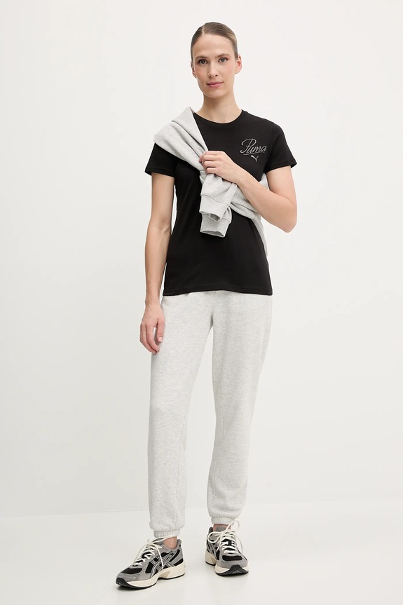 Βαμβακερό μπλουζάκι Puma 684982 μαύρο AW25