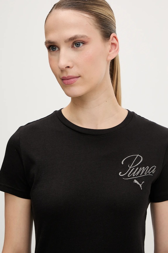 Βαμβακερό μπλουζάκι Puma μαύρο 684982