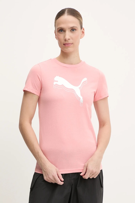 Puma t-shirt bawełniany nadruk różowy 684995