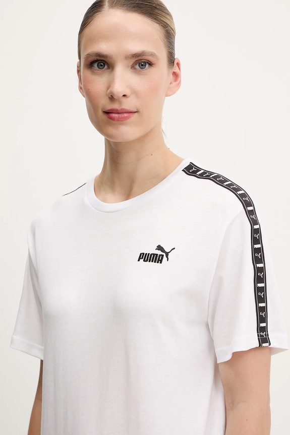 Βαμβακερό μπλουζάκι Puma λευκό 685009