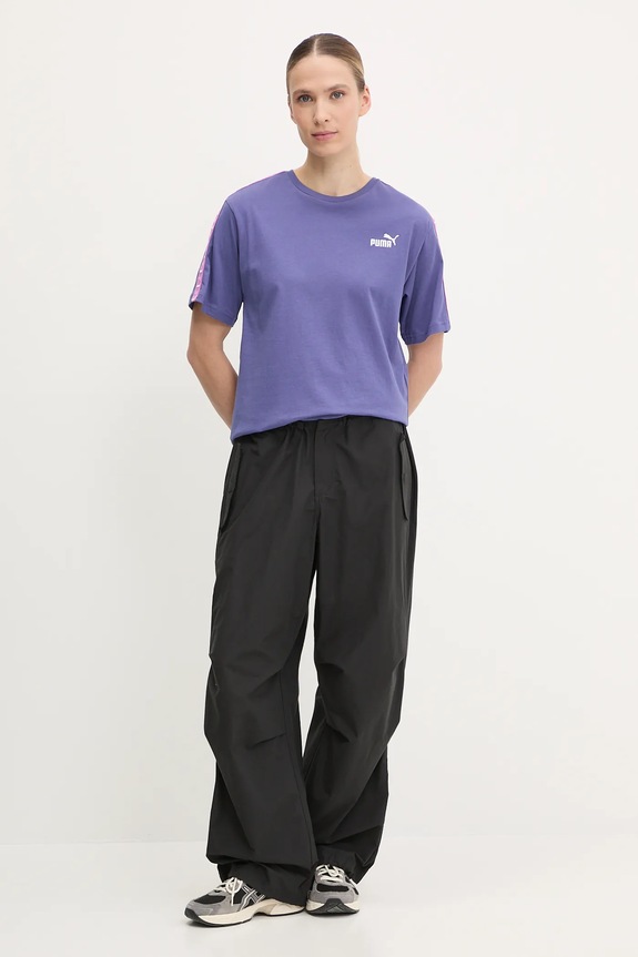 Βαμβακερό μπλουζάκι Puma 685009 μωβ AW25