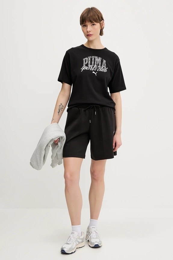 Puma t-shirt bawełniany 685031 czarny SS25