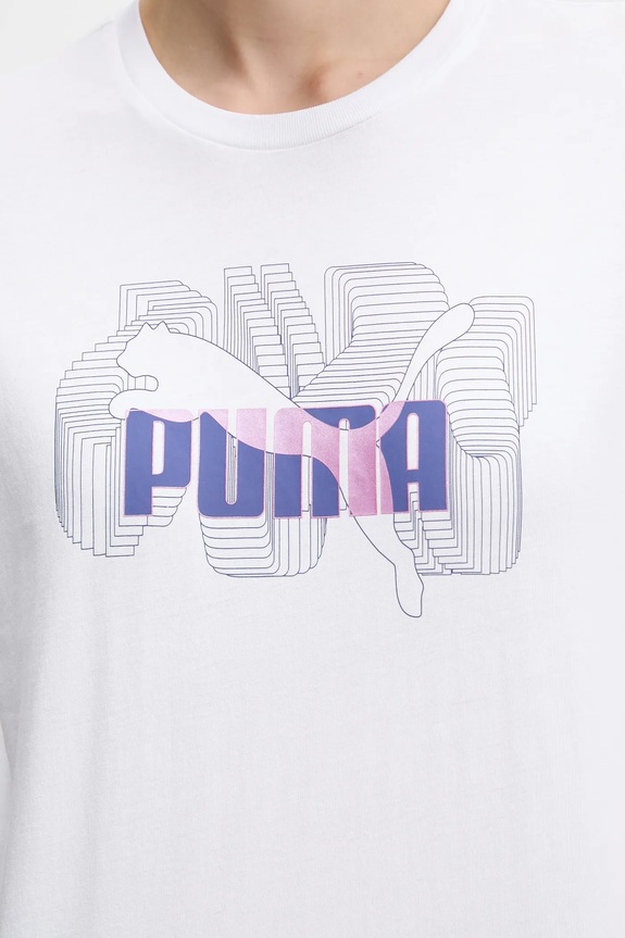 Βαμβακερό μπλουζάκι Puma λευκό 685084.