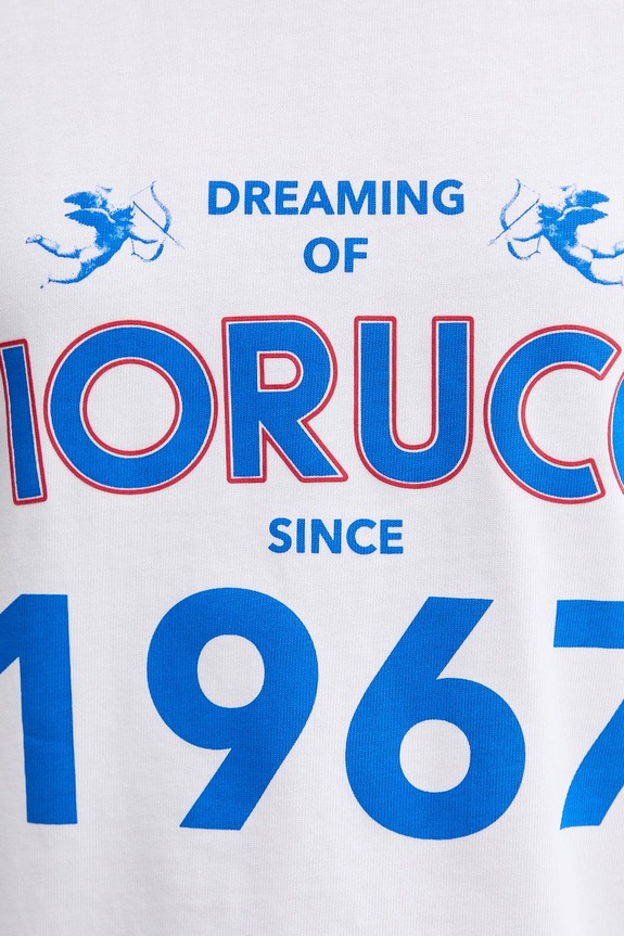 Fiorucci tricou din bumbac White Dreaming 1967 Print Boxy Fit T-Shirt W02SMTSH103CJ01WH08 alb