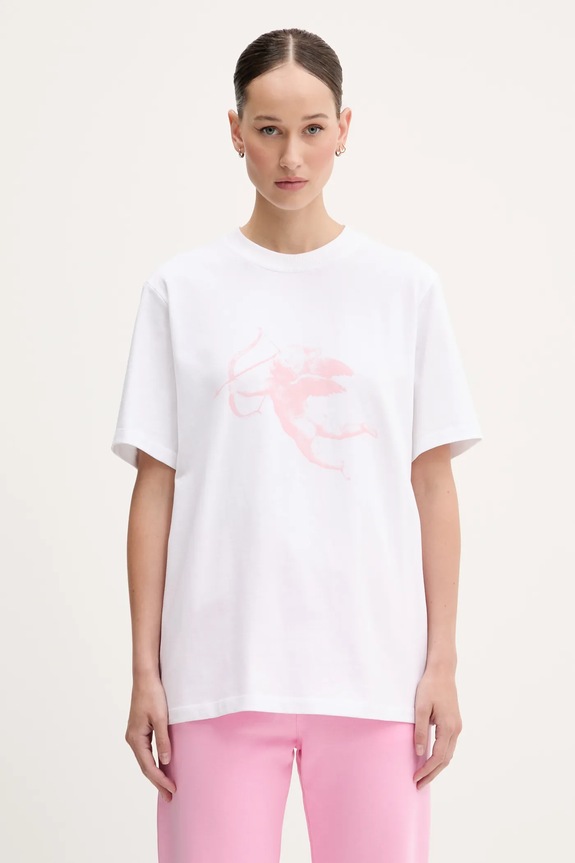 Fiorucci tricou din bumbac White Cupid Print Regular Fit T-Shirt print alb W02SMTSH323CJ01WH09