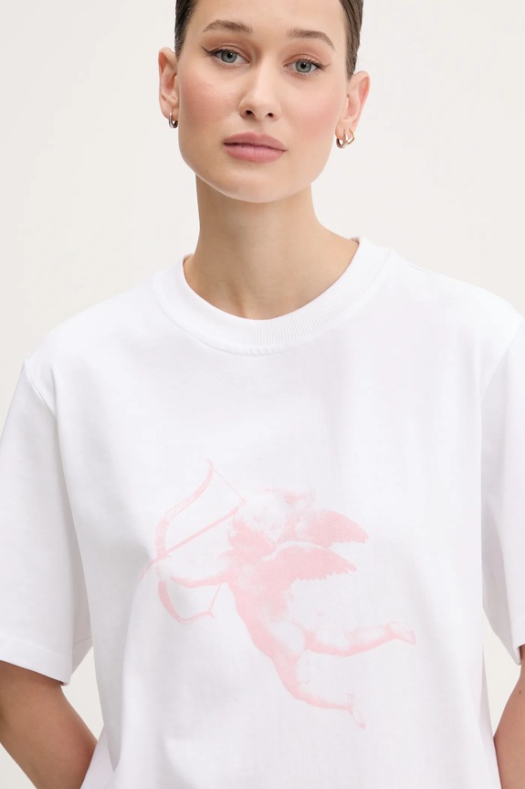 Fiorucci tricou din bumbac White Cupid Print Regular Fit T-Shirt alb W02SMTSH323CJ01WH09