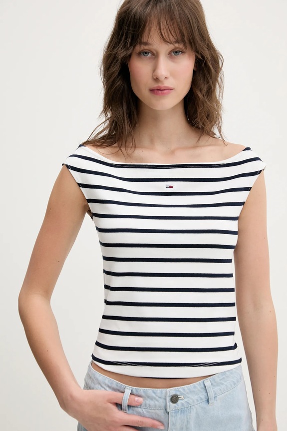 Tommy Jeans top alb DW0DW20234