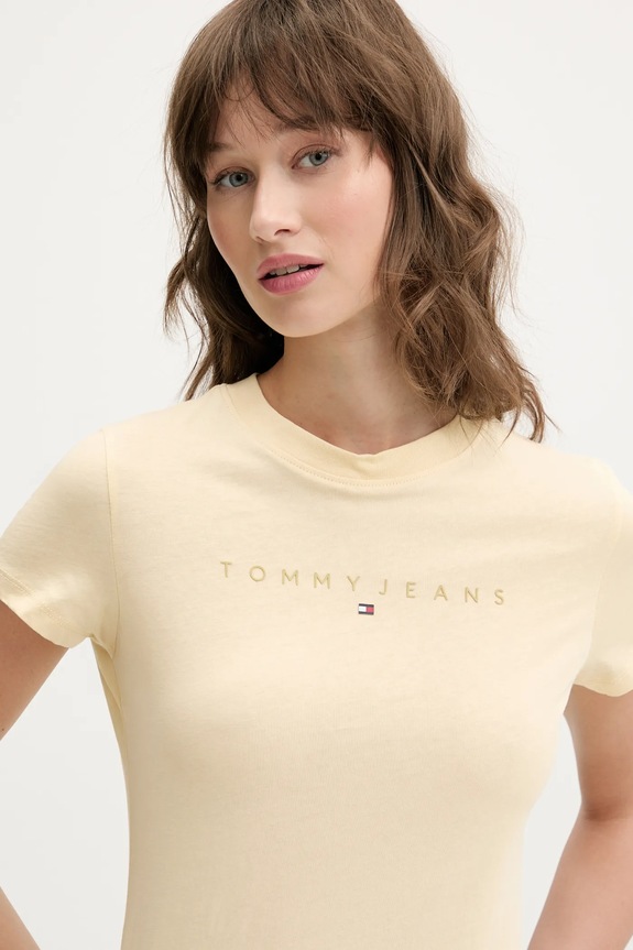 Odjeća Pamučna majica Tommy Jeans DW0DW20315 zlatna