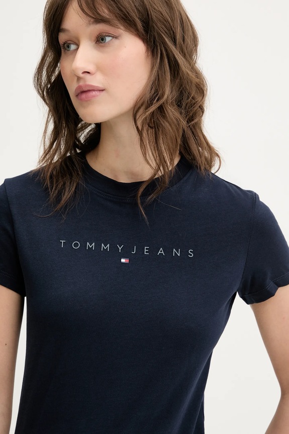 Oblečenie Bavlnené tričko Tommy Jeans DW0DW20315 tmavomodrá