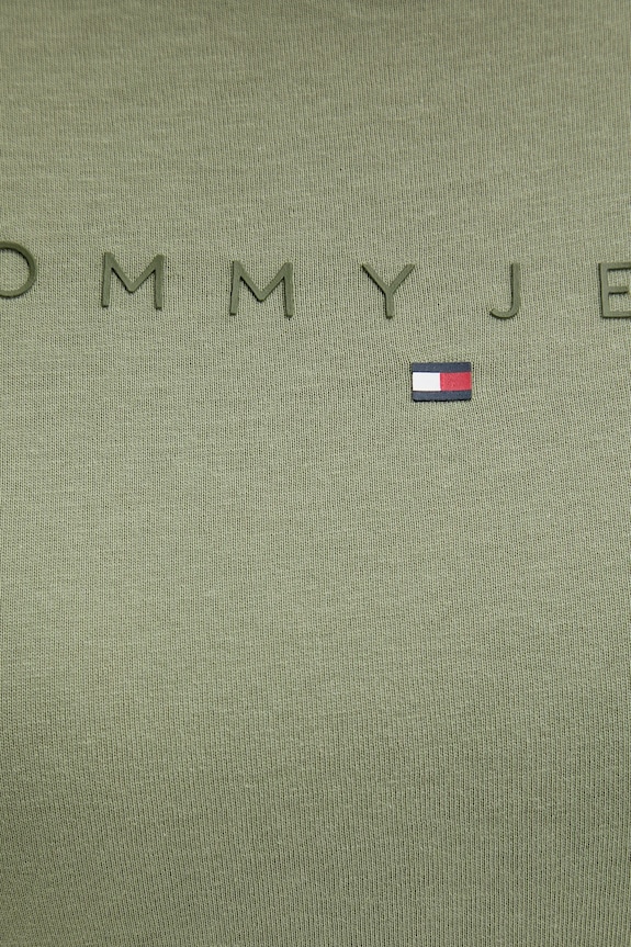 Bavlněné tričko Tommy Jeans zelená DW0DW20315