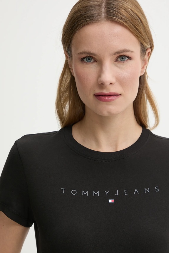 Oblečenie Bavlnené tričko Tommy Jeans DW0DW20315 čierna