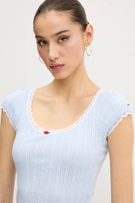 Tommy Jeans t-shirt in cotone blu DW0DW20621
